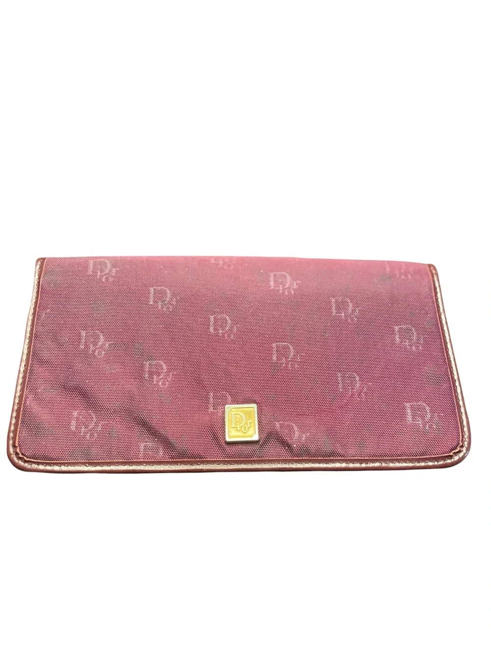 Vintage Christian Dior Burgundy Trotter Monogram Canvas Long Continental Wallet